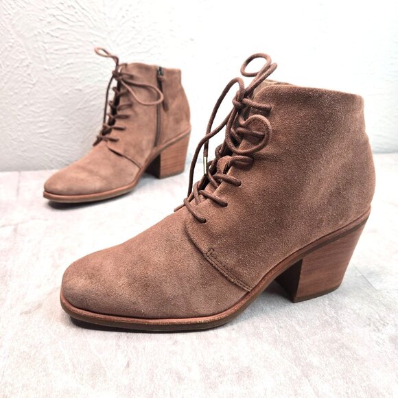Sofft Lace Up Combat Boots Size 8.5 Brown Suede Grunge Hiker Comfort Booties - Picture 1 of 11